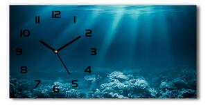 Vodorovné Sklenené hodiny na stenu tiché Podvodný svet
