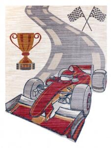 Koberec TOYS 75327 Formula 1 - krém / červený, fuksia