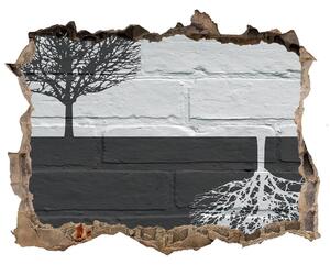 Díra 3D fototapeta nástěnná Stromy na stenu