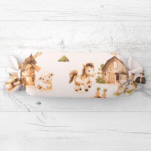 Biante Detský vankúš valec bonbon Sandra SA-779 U nás na statku 15x40 cm