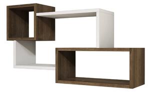 Kalune Design Nástenná polica Alfro orech/biela