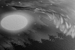Obraz vlčí mesiac v čiernobielom prevedení