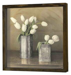 Wallity Nástenný obraz Tulip 34x34 cm béžová/biela