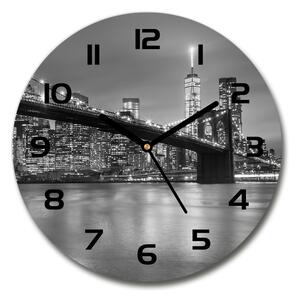 Sklenené hodiny okrúhle New York noc pl_zso_30_f_96581039