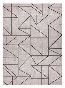 Koberec SIZAL FLOORLUX 20605 geometrický trojuholník - strieborný / čierny