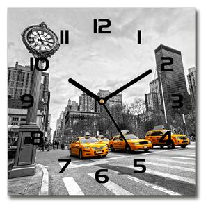 Sklenené hodiny štvorec Taxi New York