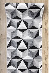 Behúň ARGENT - W6096 trojuholníky 3D sivý / čierny