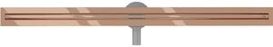 Mexen Flat nerezový sprchový žľab s rotačným 360° sifónom 110 cm, vzor SLIM, ružovo-zlatá, 1641110