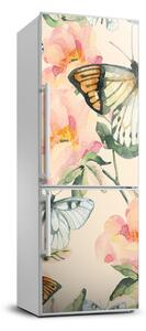 Fototapeta samolepiace na chladničku Ruže a motýle