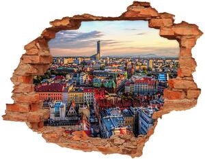 Diera 3D v stene nálepka Panorama wroclaw nd-c-84243911