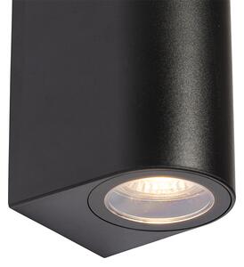 Moderné vonkajšie nástenné svietidlo čierne plastové oválne 2-svetlo - Baleno