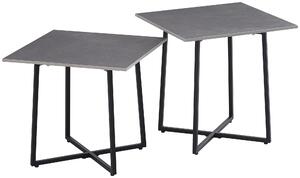 SADA KONFERENČNÝCH STOLÍKOV, čierna, svetlosivá, kov, kameň, 45/45/45/45/41/46 cm Carryhome - Stolíky do obývačky, Online Only