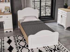 Jednolôžková posteľ 90 cm Lalipe (dub + biela) (s roštom). Vlastná spoľahlivá doprava až k Vám domov. 1094821