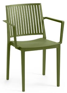 Jednoduchá stolička Bars Armchair s područkami - olivová