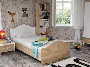 Jednolôžková posteľ 90 cm Bikavi 2 (dub + biela) (s roštom). Vlastná spoľahlivá doprava až k Vám domov. 1094819