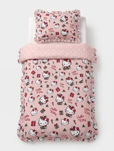 Sinsay - Sviatočné posteľné obliečky s volánmi Hello Kitty - ružová