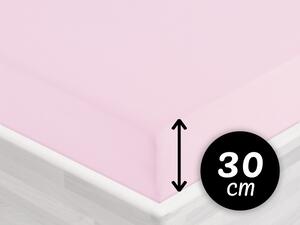 Jersey napínacie prestieradlo na vysoký matrac JR-032 Púdrovo ružová 200 x 200 - výška 30 cm