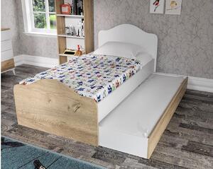 Jednolôžková posteľ 90 cm Sabese 4 (dub + biela) (s roštom). Vlastná spoľahlivá doprava až k Vám domov. 1094830