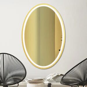 Zrkadlo Nordic Oval Gold LED 70 x 110 cm