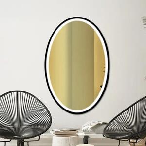 Zrkadlo Nordic Oval Black LED 75 x 120 cm