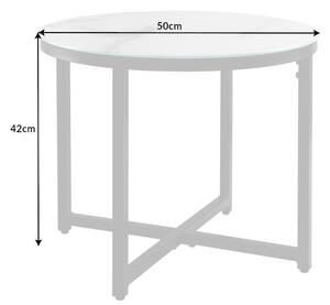 Príručný stolík Elegance 50cm biely mramor