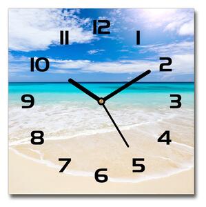 Sklenené hodiny štvorec Tropická pláž