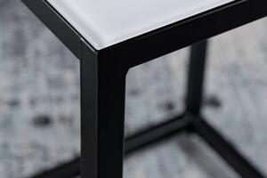 Odkladací stolík Latrisha 40 cm biela - vzor mramor - Otvorené balenie
