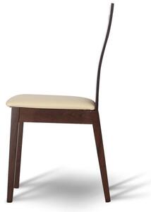 KONDELA Drevená stolička, orech/ekokoža béžová, ABRIL
