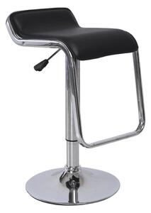 Barová stolička, ekokoža čierna/chróm, ILANA