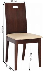 KONDELA Drevená stolička, orech/ekokoža béžová, ABRIL