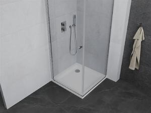 Mexen Pretoria sprchovací kút 70 x 70 cm, priehľadná, chróm + plochá sprchová vanička, 852-070-070-01-00-4010