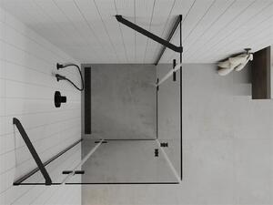 Mexen Roma Duo, sprchovací kút 70 (dvere) x 70 (dvere) cm, 6mm číre sklo, čierny profil, 854-070-070-70-00-02