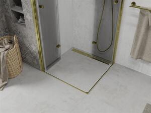 Mexen Lima Duo sprchovací kút so skladacími dverami 90 (dvere) x 90 (dvere) cm, 6mm číre sklo, zlatý profil, 856-090-090-50-00-02