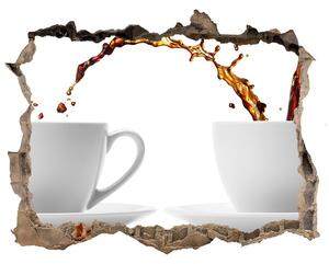 Nálepka 3D díra samolepící Nalievanie kávy