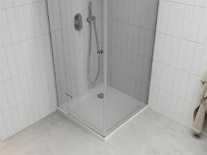 Mexen Roma, sprchovací kút 80 (dvere) x 80 (stena) cm, 6mm číre sklo, chrómový profil + slim sprchová vanička 5cm, 854-080-080-01-00-4010