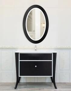 Zrkadlo Balde Oval LED Black 70 x 110 cm