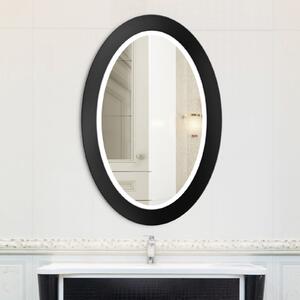 Zrkadlo Balde Oval LED Black 75 x 120 cm
