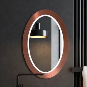 Zrkadlo Balde Oval LED Copper 70 x 110 cm