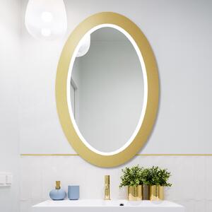 Zrkadlo Balde Oval LED Gold 70 x 110 cm