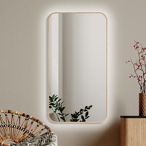 Zrkadlo Mirel SLIM LED Ambient Wood 90 x 120 cm