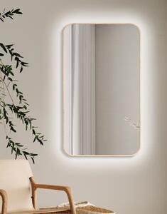 Zrkadlo Mirel SLIM LED Ambient Wood 80 x 120 cm
