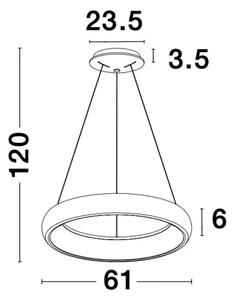 LED luster Albi 61 hnedá