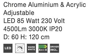 LED luster Aria 75W 60 chrome