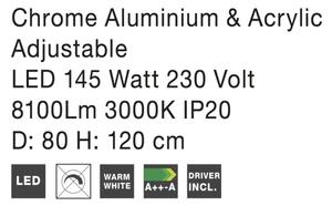 LED luster Aria 135W 80 chrome