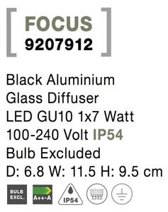 Vonkajšie záhradné svietidlo Focus 68 čierne