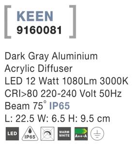Vonkajšie LED svietidlo Keen 225 čierne