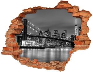 Diera 3D v stene nálepka Brooklyn bridge nd-c-94815409