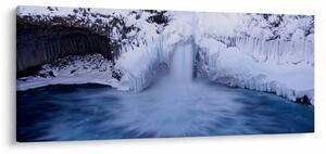 Obraz vodopádu v zime (120x50 cm)