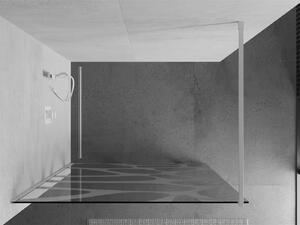 Mexen Kioto, Walk-In sprchová zástena 70 x 200 cm, 8mm sklo číre/biely vzor, biely profil, 800-070-101-20-97