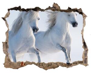Díra 3D fototapeta na stěnu Dva kone v snehu nd-k-46568530
